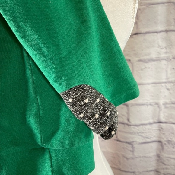 & Green Hoodie with Grey /White Polka Dot sleeve Pads Size XL‎ - Picture 6 of 7